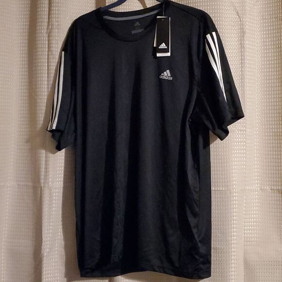 Adidas Climalite men  T shirt black white New 2XL - Picture 1 of 7